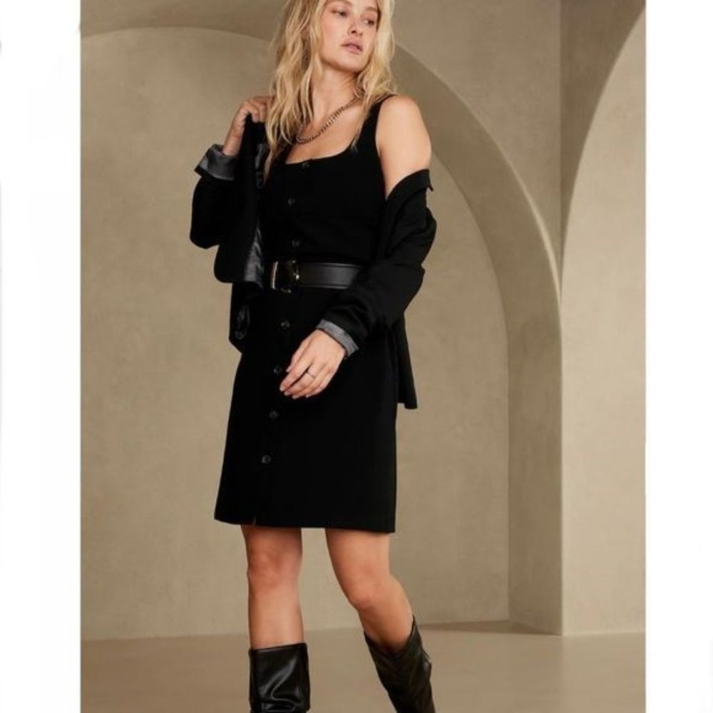 NWT - Banana Republic Black Sheath Mini Dress